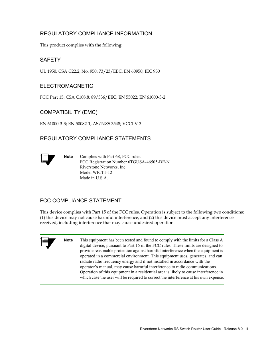 Riverstone Networks WICT1-12 User Manual | Page 3 / 718