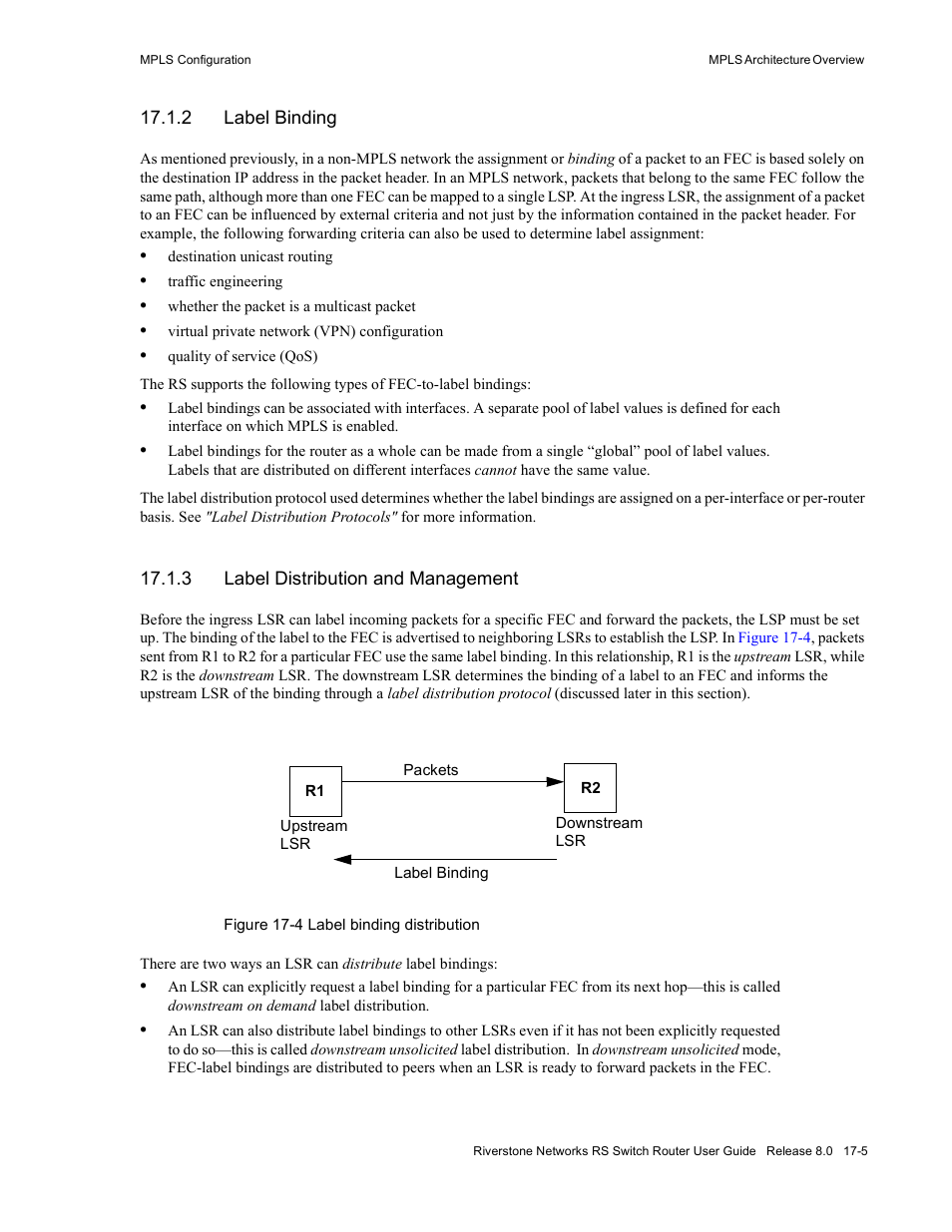2 label binding, 3 label distribution and management, Label binding -5 | Label distribution and management -5, Figure 17-4 label binding distribution -5 | Riverstone Networks WICT1-12 User Manual | Page 313 / 718