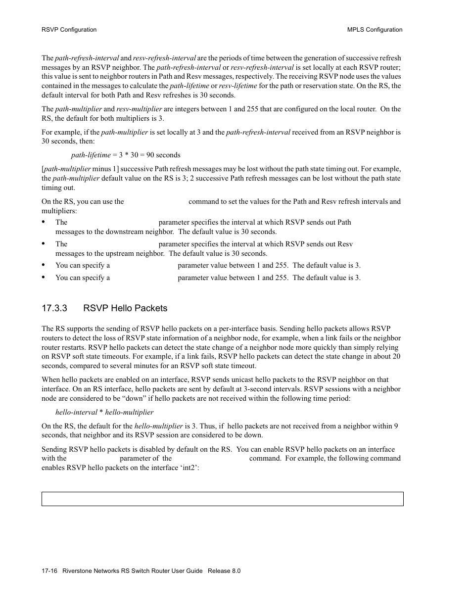 3 rsvp hello packets, Rsvp hello packets -16 | Riverstone Networks WICT1-12 User Manual | Page 324 / 718