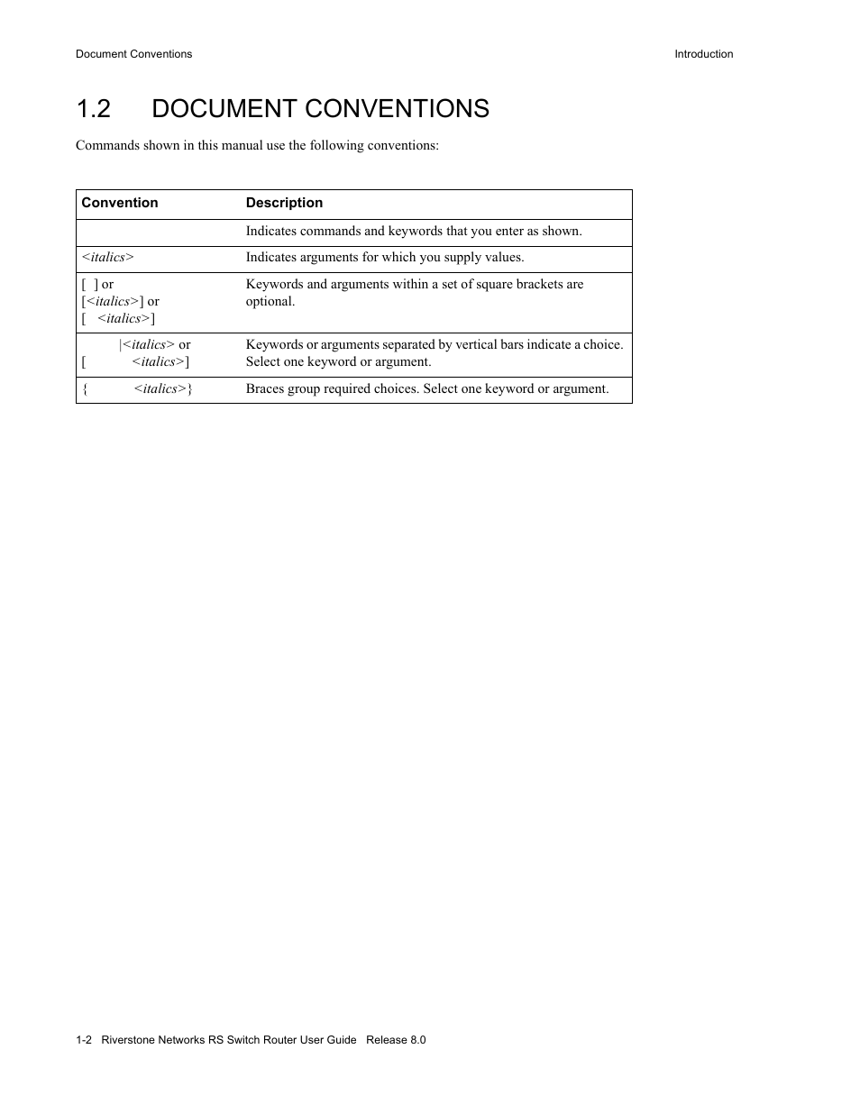 2 document conventions, Document conventions -2 | Riverstone Networks WICT1-12 User Manual | Page 34 / 718