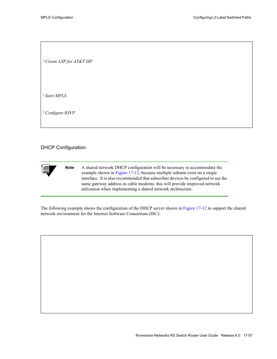 Dhcp, Dhcp configuration | Riverstone Networks WICT1-12 User Manual | Page 365 / 718