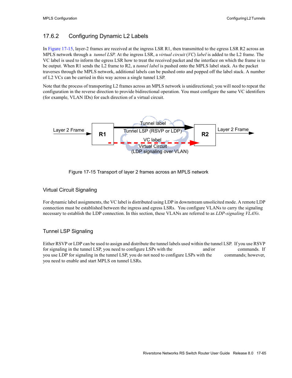 2 configuring dynamic l2 labels, Configuring dynamic l2 labels -65 | Riverstone Networks WICT1-12 User Manual | Page 373 / 718