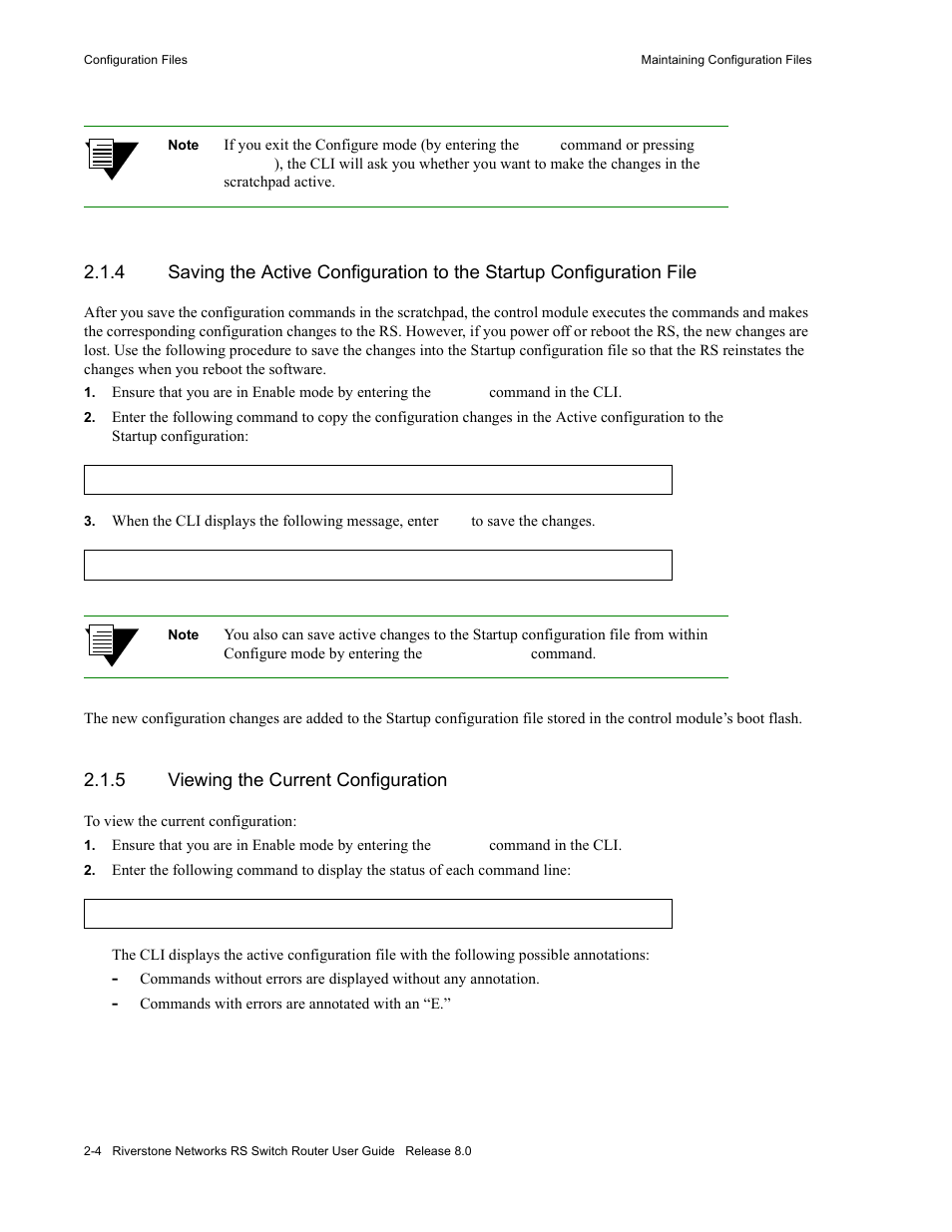 5 viewing the current configuration, Viewing the current configuration -4 | Riverstone Networks WICT1-12 User Manual | Page 38 / 718