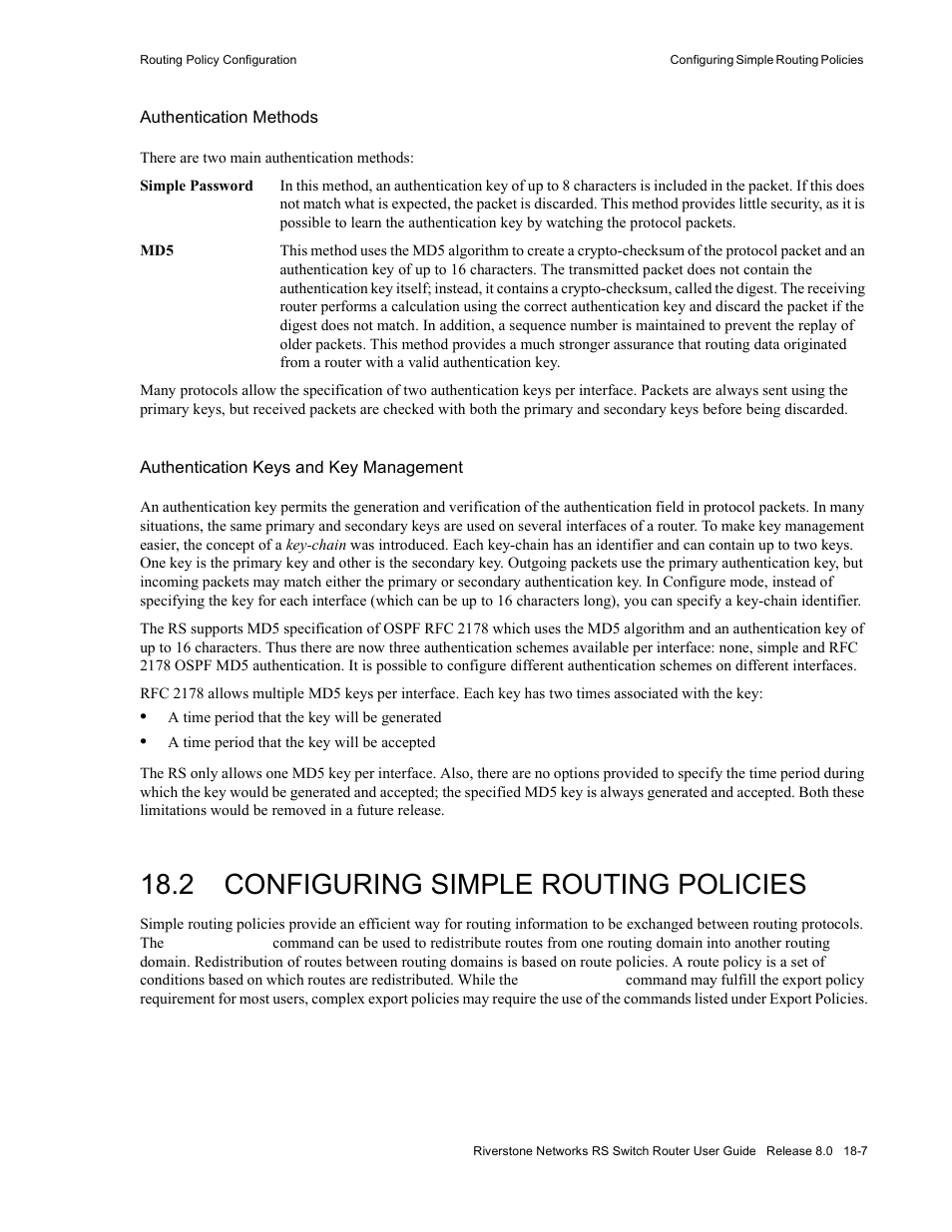 2 configuring simple routing policies, Configuring simple routing policies -7 | Riverstone Networks WICT1-12 User Manual | Page 437 / 718