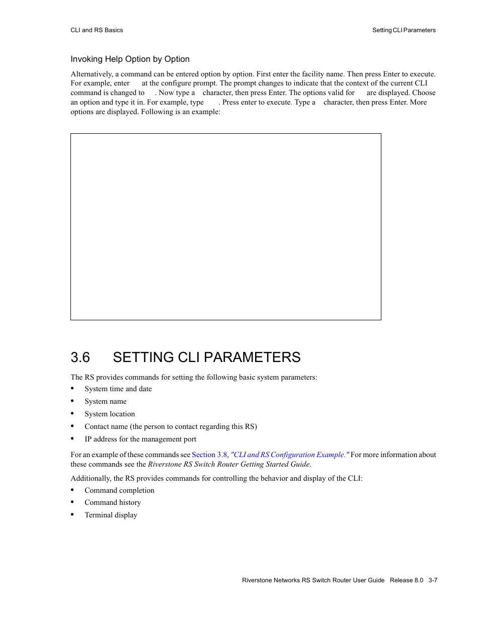 6 setting cli parameters, Setting cli parameters -7 | Riverstone Networks WICT1-12 User Manual | Page 49 / 718