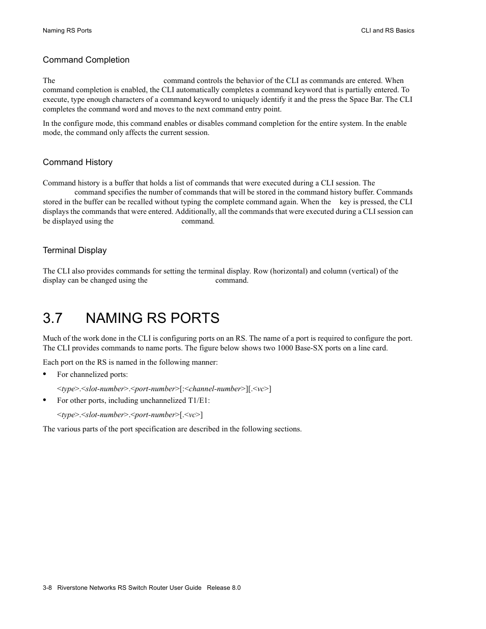 7 naming rs ports, Naming rs ports -8 | Riverstone Networks WICT1-12 User Manual | Page 50 / 718