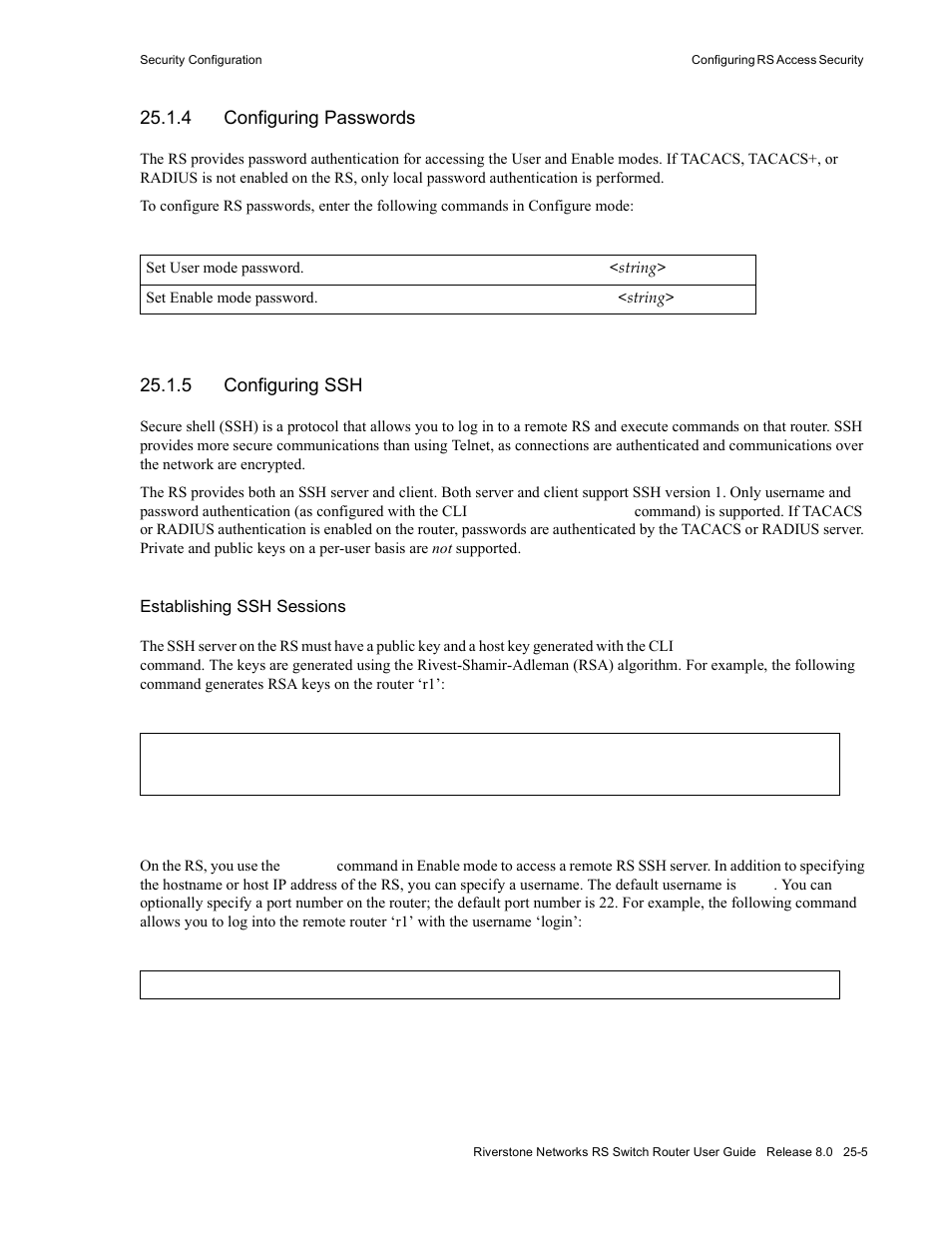 4 configuring passwords, 5 configuring ssh, Configuring passwords -5 | Configuring ssh -5 | Riverstone Networks WICT1-12 User Manual | Page 551 / 718