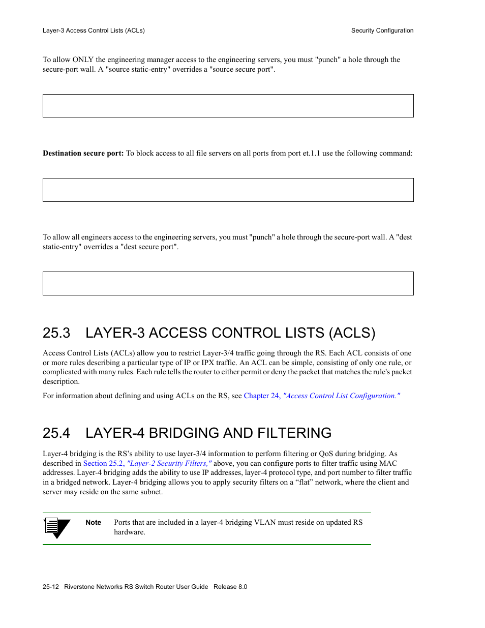 3 layer-3 access control lists (acls), 4 layer-4 bridging and filtering, Layer-3 access control lists (acls) -12 | Layer-4 bridging and filtering -12 | Riverstone Networks WICT1-12 User Manual | Page 558 / 718