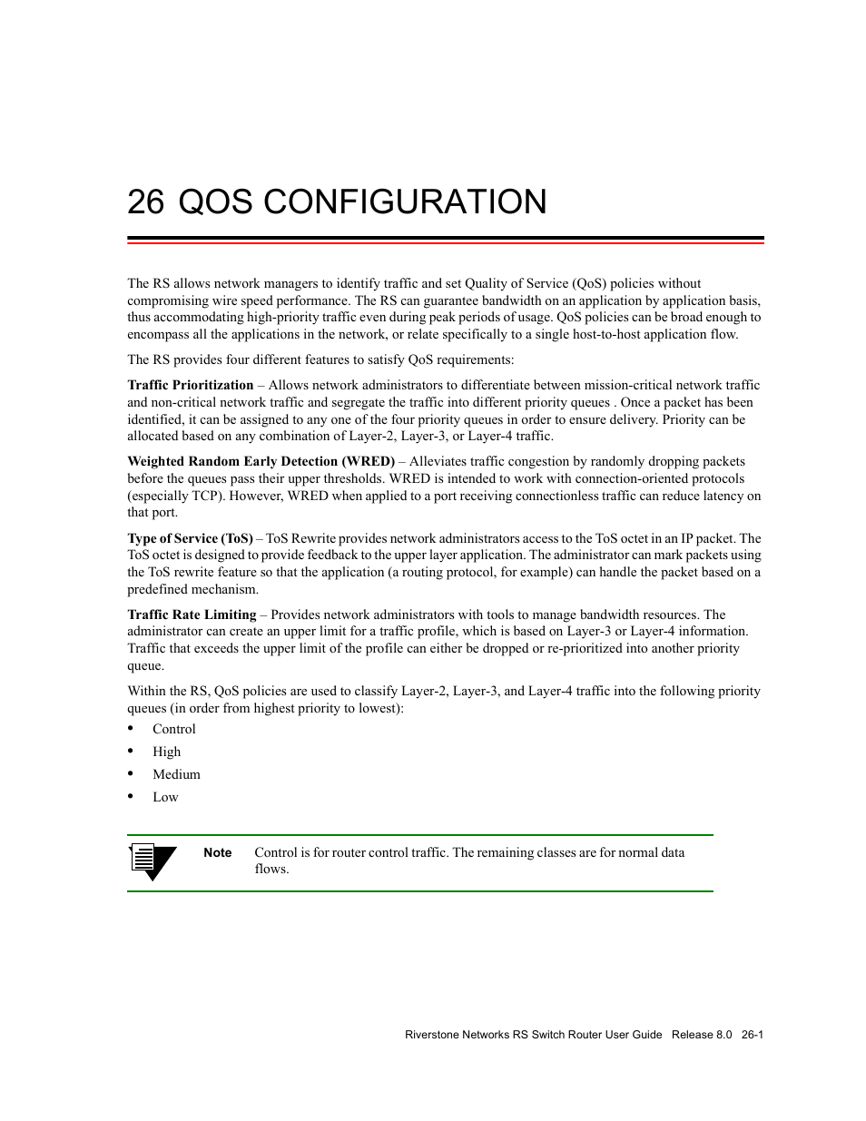 26 qos configuration, Qos configuration -1 | Riverstone Networks WICT1-12 User Manual | Page 563 / 718