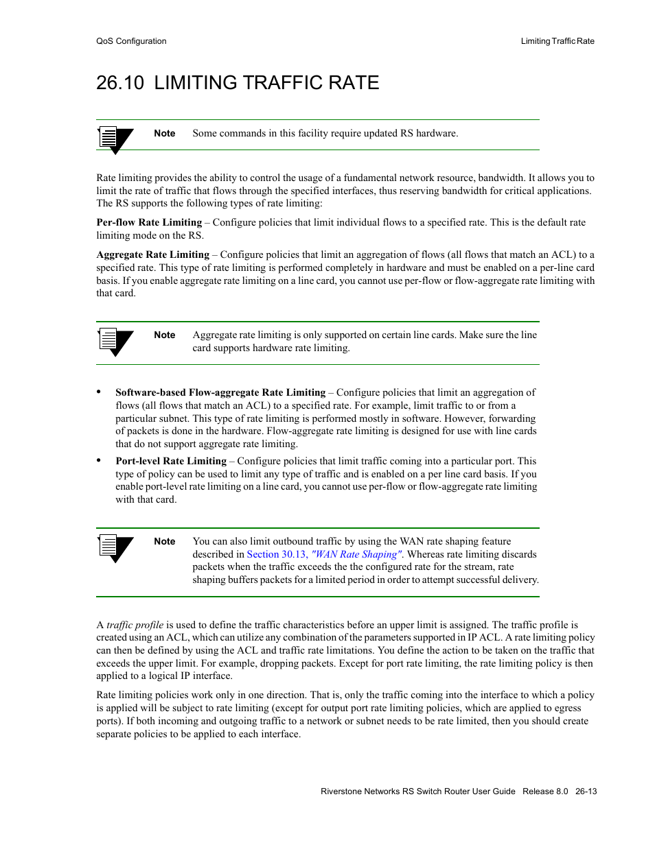 10 limiting traffic rate, Limiting traffic rate -13 | Riverstone Networks WICT1-12 User Manual | Page 575 / 718