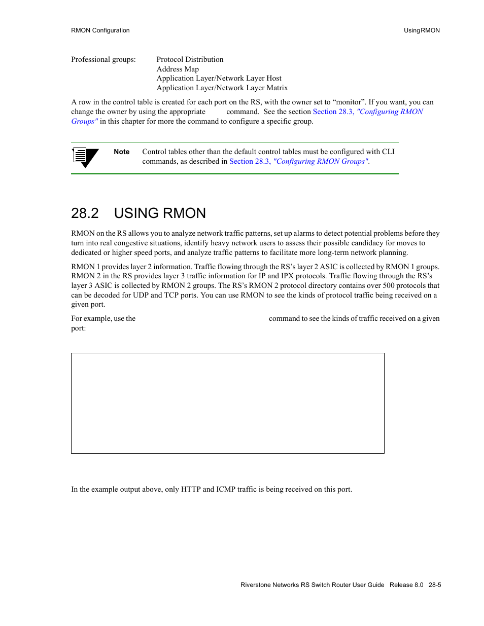2 using rmon, Using rmon -5 | Riverstone Networks WICT1-12 User Manual | Page 591 / 718