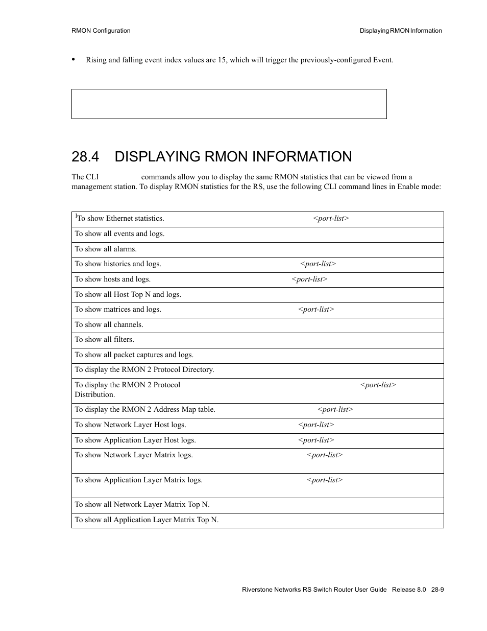 4 displaying rmon information, Displaying rmon information -9 | Riverstone Networks WICT1-12 User Manual | Page 595 / 718