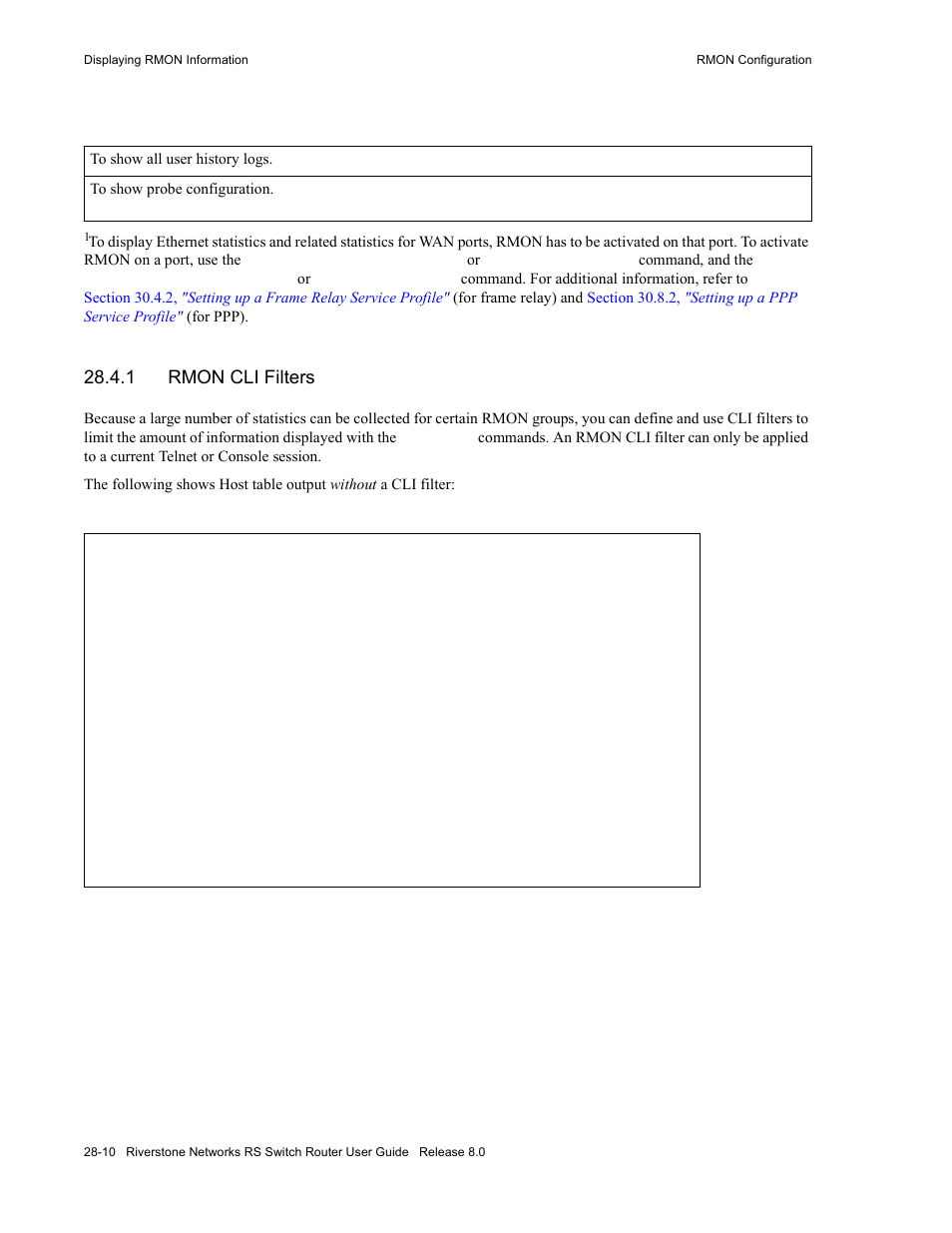 1 rmon cli filters, Rmon cli filters -10 | Riverstone Networks WICT1-12 User Manual | Page 596 / 718
