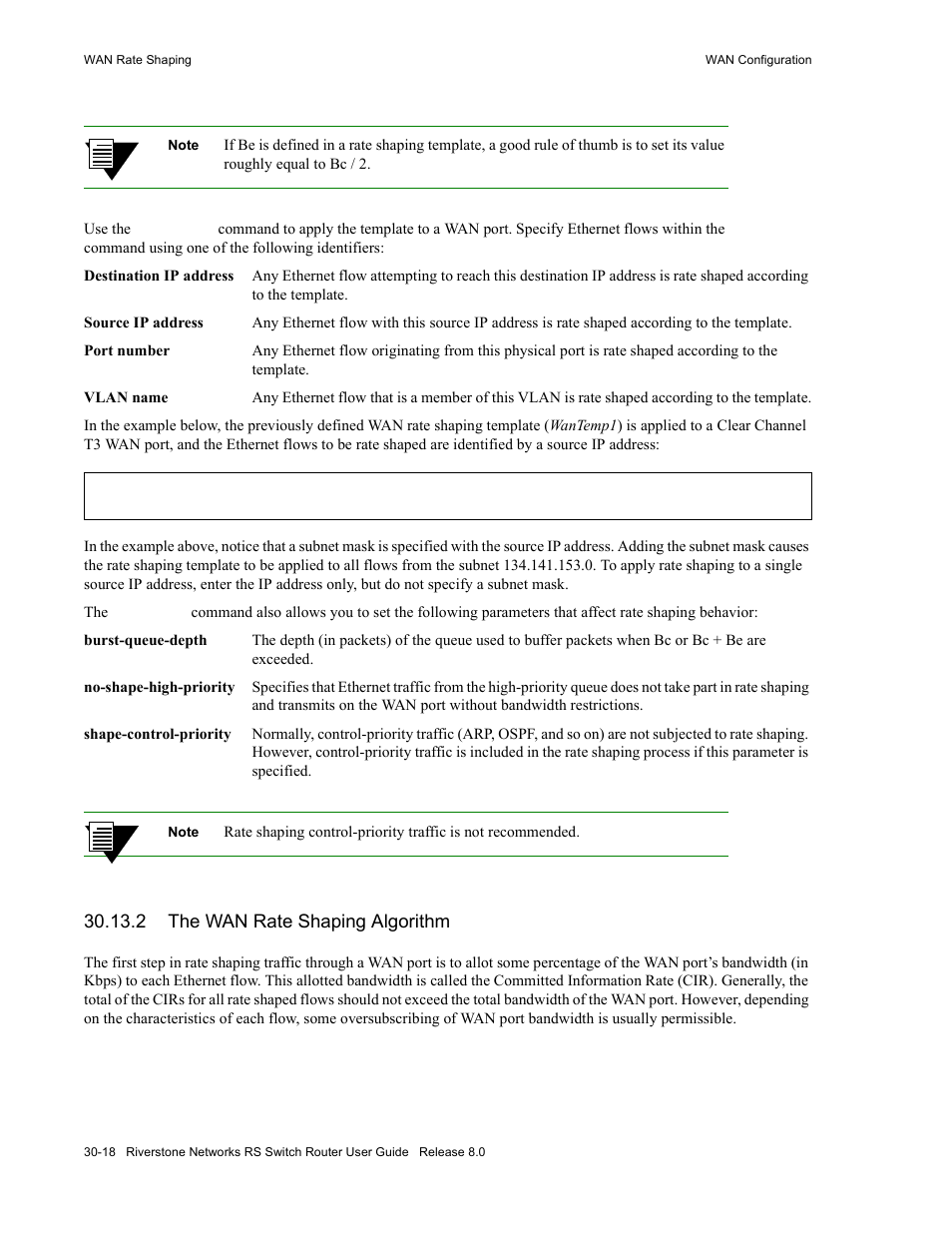 2 the wan rate shaping algorithm, The wan rate shaping algorithm -18 | Riverstone Networks WICT1-12 User Manual | Page 622 / 718