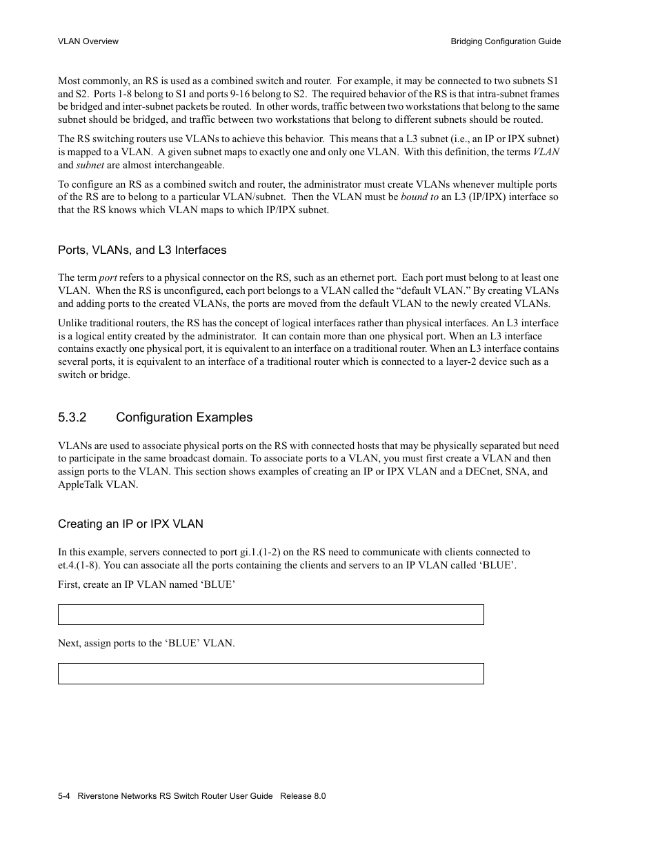 2 configuration examples, Configuration examples -4 | Riverstone Networks WICT1-12 User Manual | Page 68 / 718