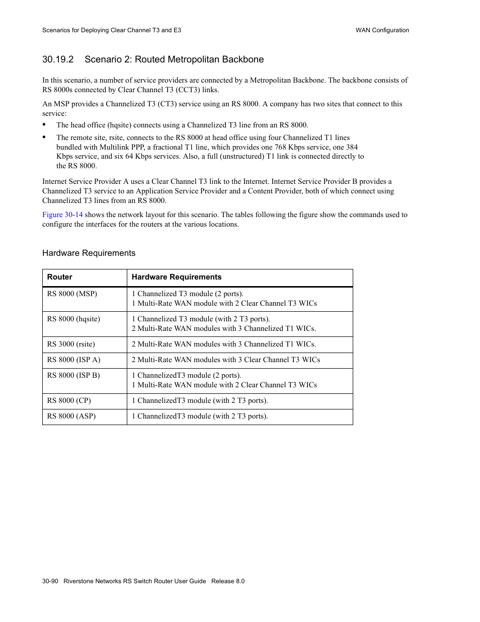 2 scenario 2: routed metropolitan backbone, Scenario 2: routed metropolitan backbone -90, Section 30.19.2 | Riverstone Networks WICT1-12 User Manual | Page 694 / 718