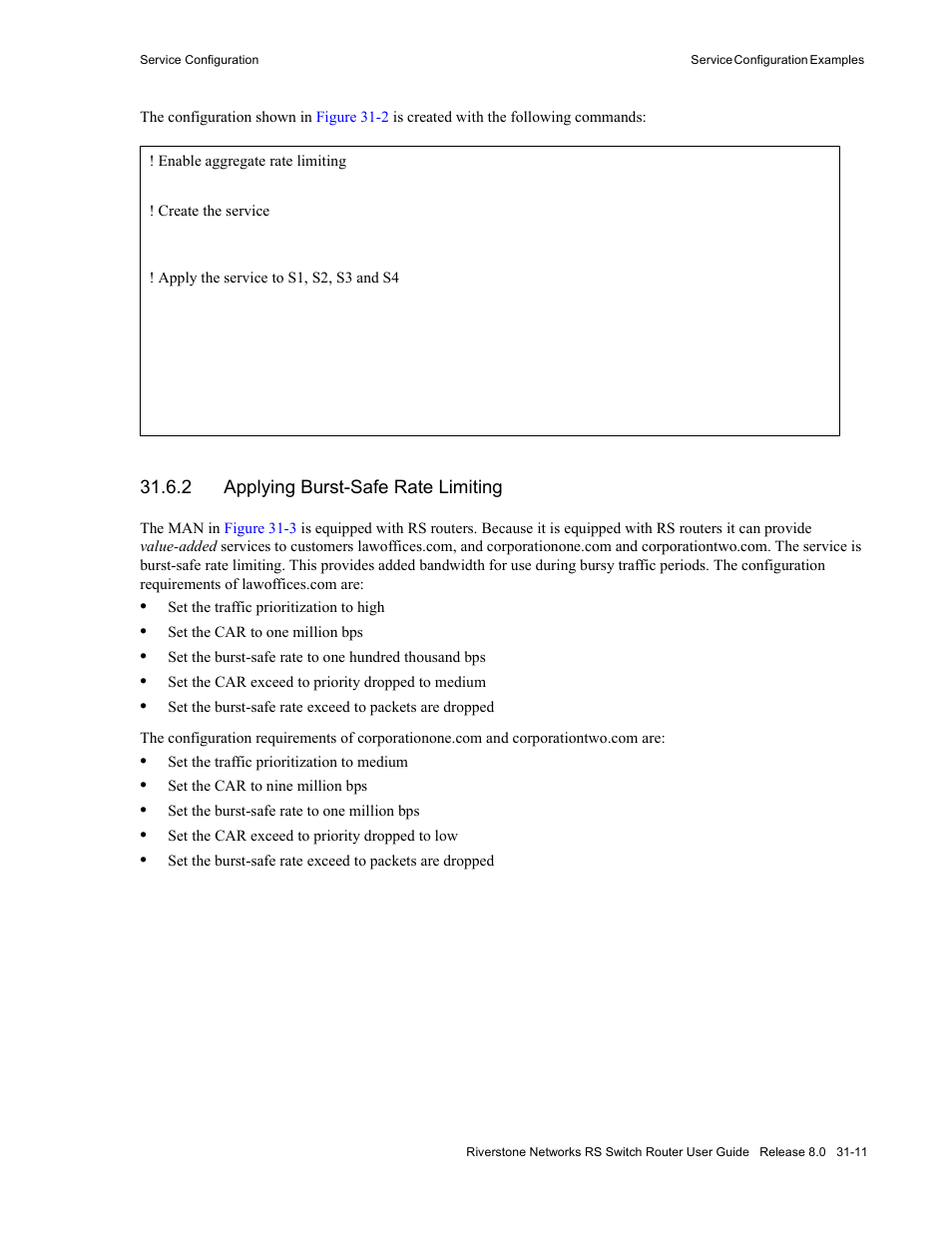 2 applying burst-safe rate limiting, Applying burst-safe rate limiting -11 | Riverstone Networks WICT1-12 User Manual | Page 715 / 718