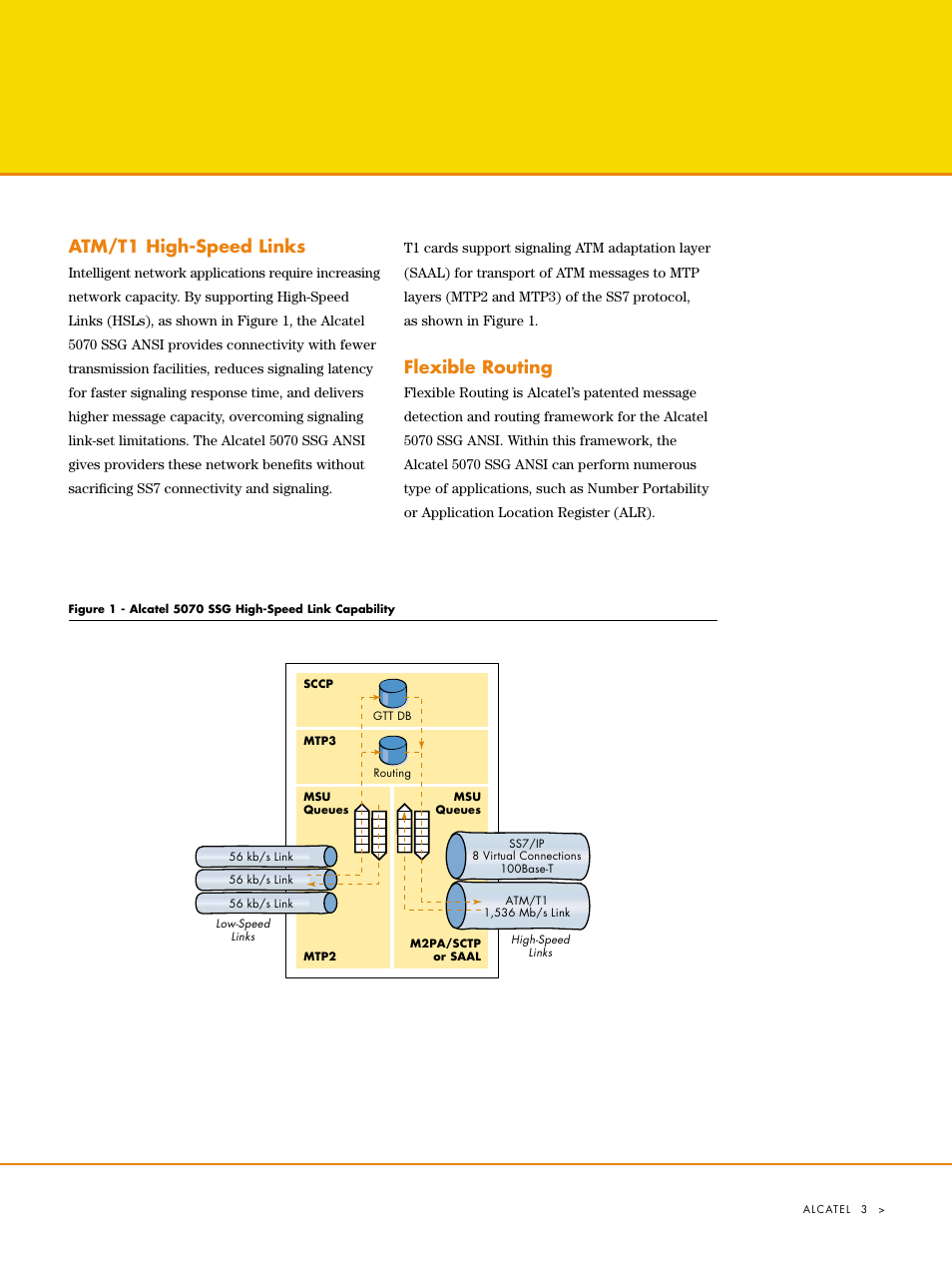 Atm/t1 high-speed links, Flexible routing | Riverstone Networks Network Device SSG User Manual | Page 5 / 16