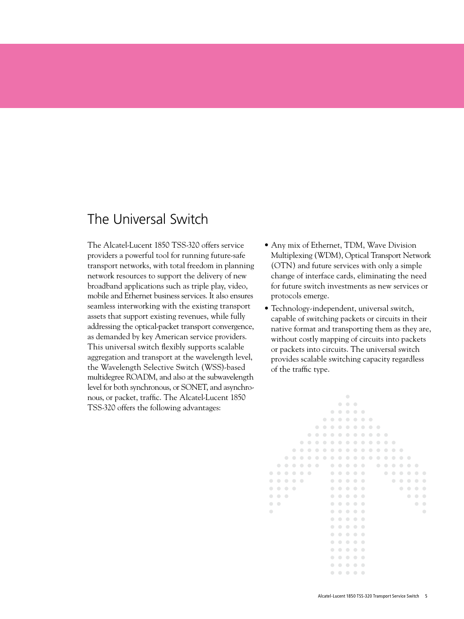 The universal switch | Riverstone Networks 1850 TSS-320 User Manual | Page 5 / 12