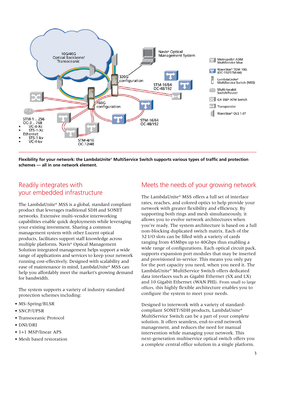 Meets the needs of your growing network | Riverstone Networks LambdaUnite MultiService Switch User Manual | Page 3 / 4