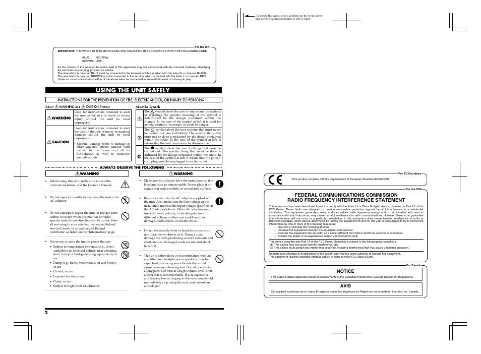 Notice avis | Roland JUNO-D User Manual | Page 131 / 132