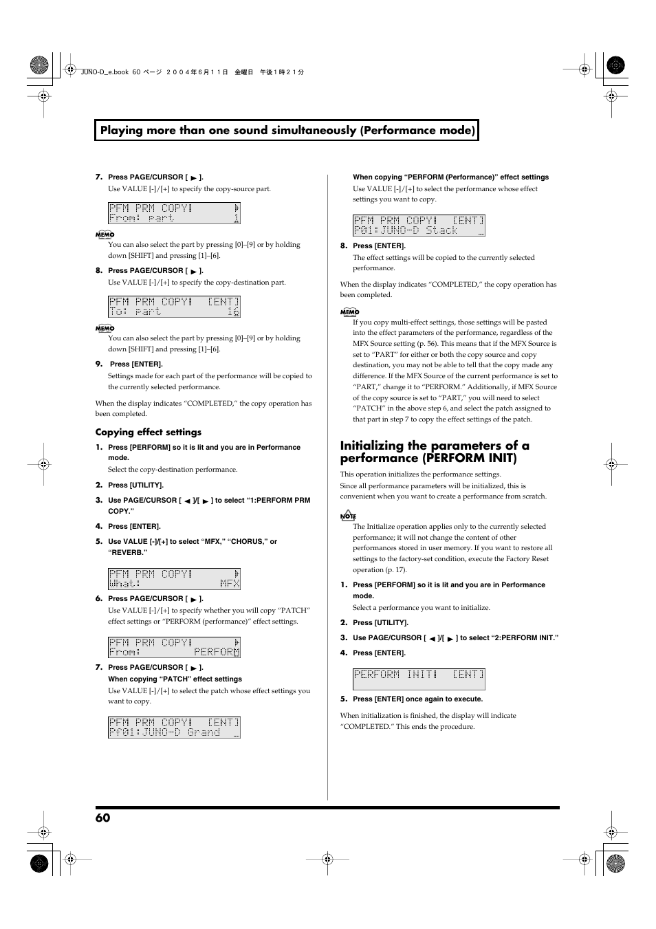 Roland JUNO-D User Manual | Page 60 / 132