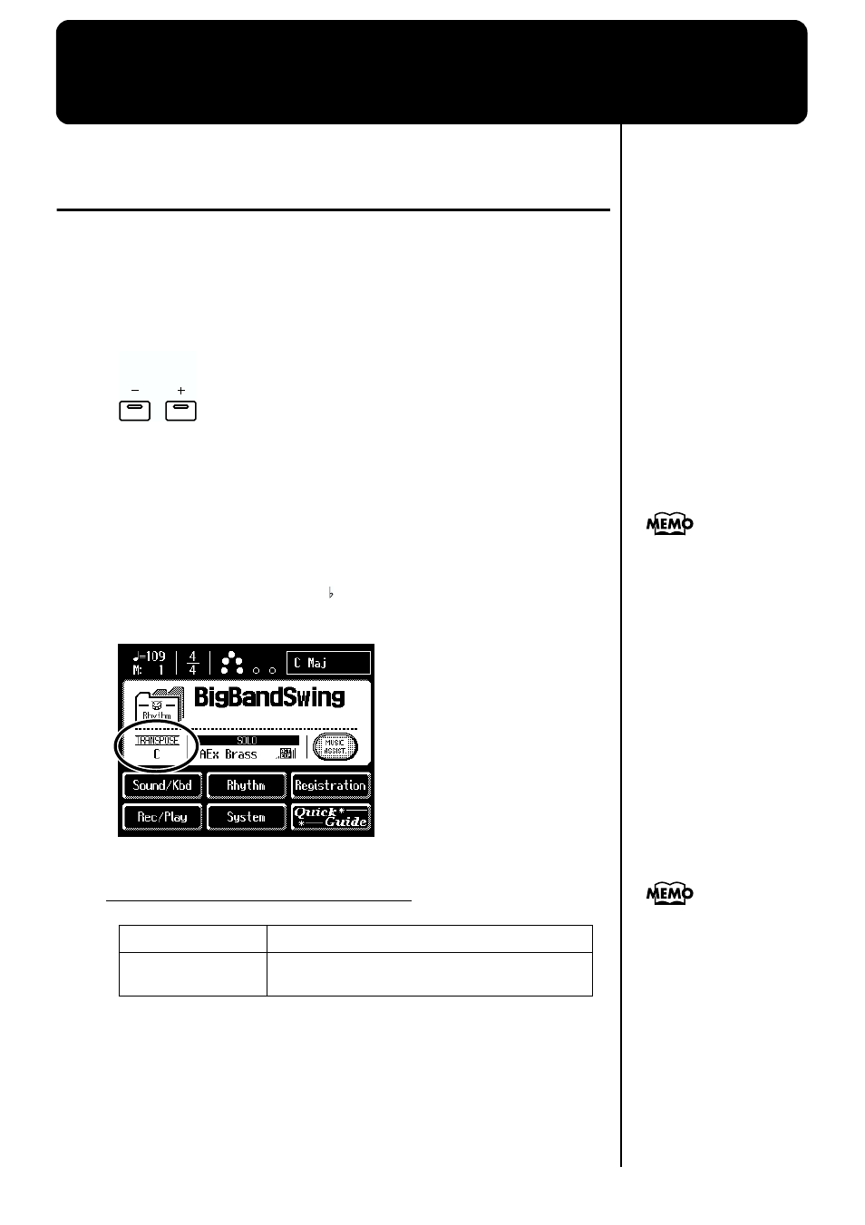 Chapter 4 using the performance functions, Transposing to a different key (key transpose), P. 102 | Roland AT90S User Manual | Page 104 / 236