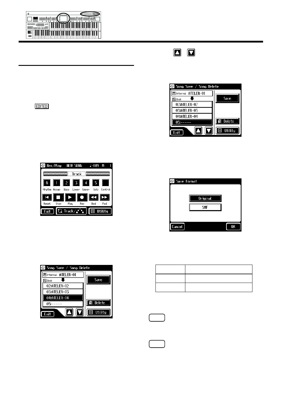 Saving performance songs onto floppy disk, Disk, refer to, Saving | Performance songs onto, Floppy disk, P. 139), 139 chapter 7 recording/playing back what you play | Roland AT90S User Manual | Page 141 / 236