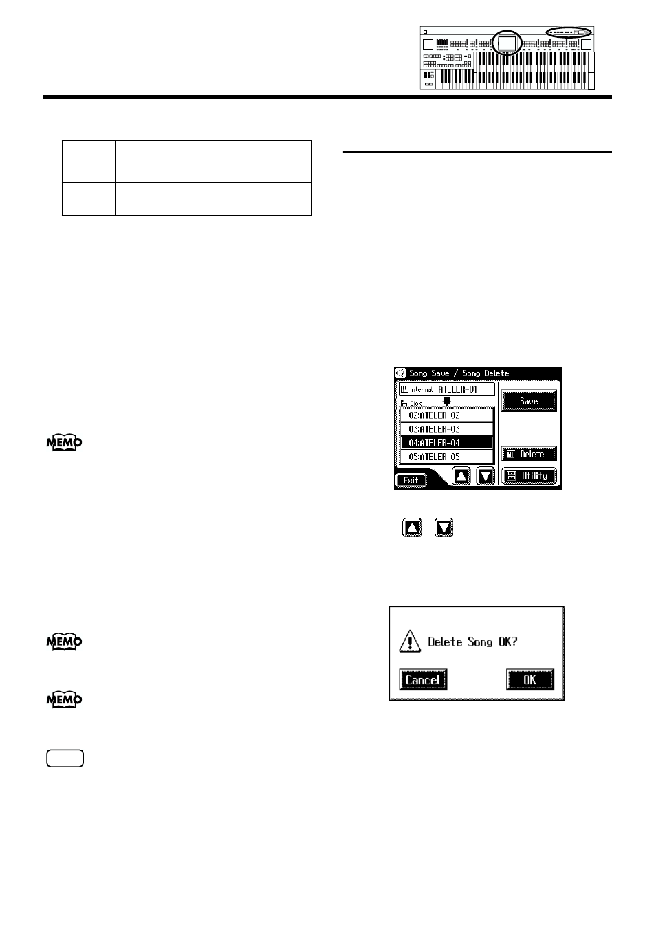 Deleting performance songs stored on disk, 142 chapter 7 recording/playing back what you play | Roland AT90S User Manual | Page 144 / 236