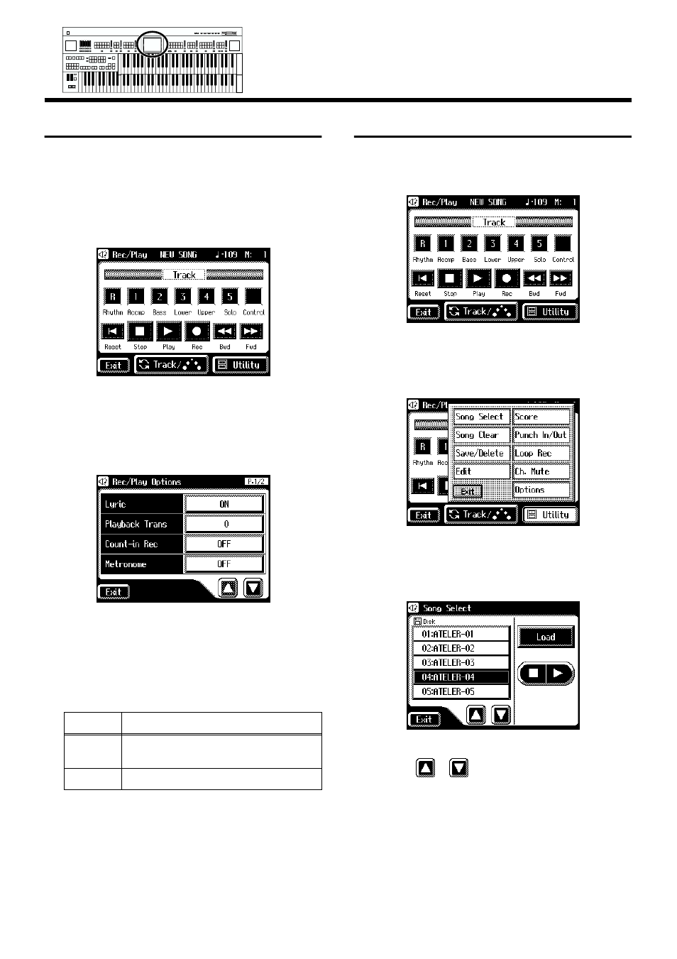 Count-in recording, Viewing a musical score, Count-in recording viewing a musical score | 145 chapter 7 recording/playing back what you play | Roland AT90S User Manual | Page 147 / 236