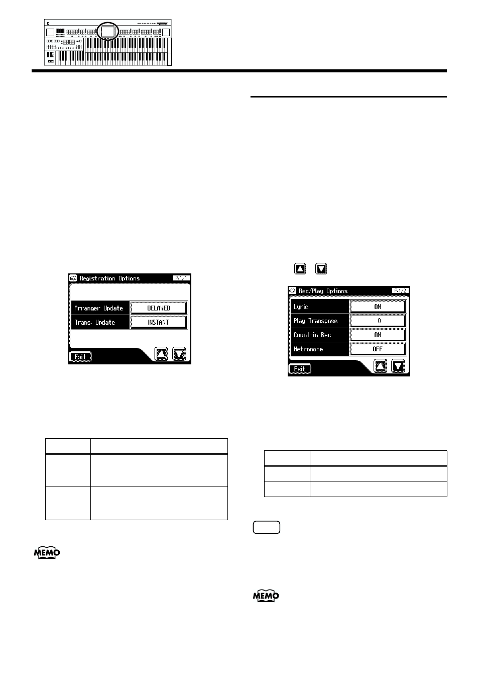 Composer settings, Switching the display of lyrics on or off, Changing the timing at | Which transposition, Settings are recalled | Roland AT90S User Manual | Page 169 / 236