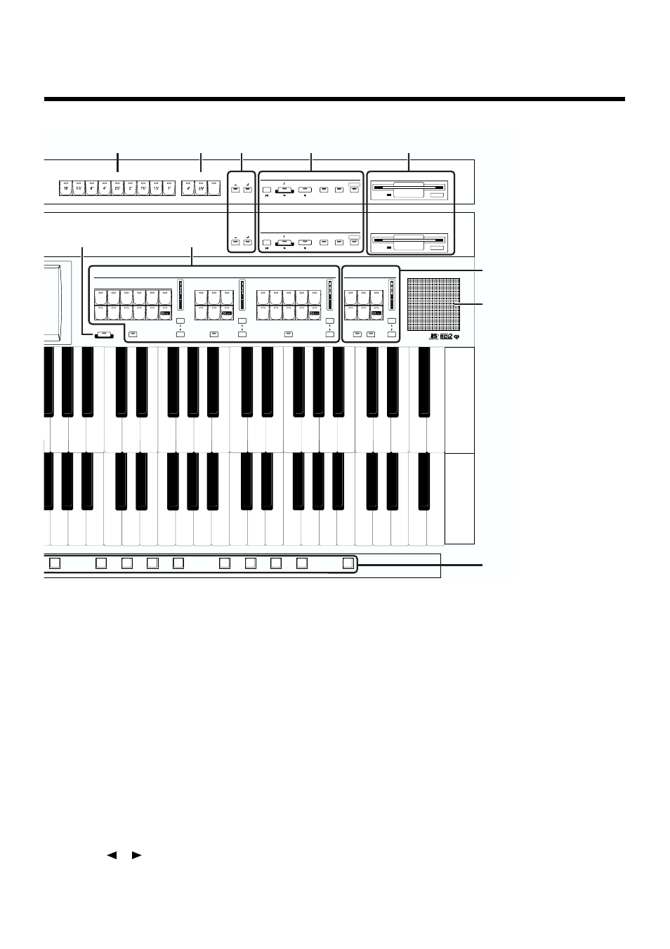 15 panel descriptions, Lower voice [hold] button → p. 56, Master volume] slider → p. 19 | Brilliance] slider → p. 104, Bender/vibrato] lever → p. 104 | Roland AT90S User Manual | Page 17 / 236