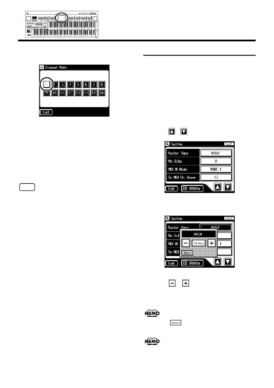 Other settings, Adjust the standard pitch (master tune) | Roland AT90S User Manual | Page 173 / 236