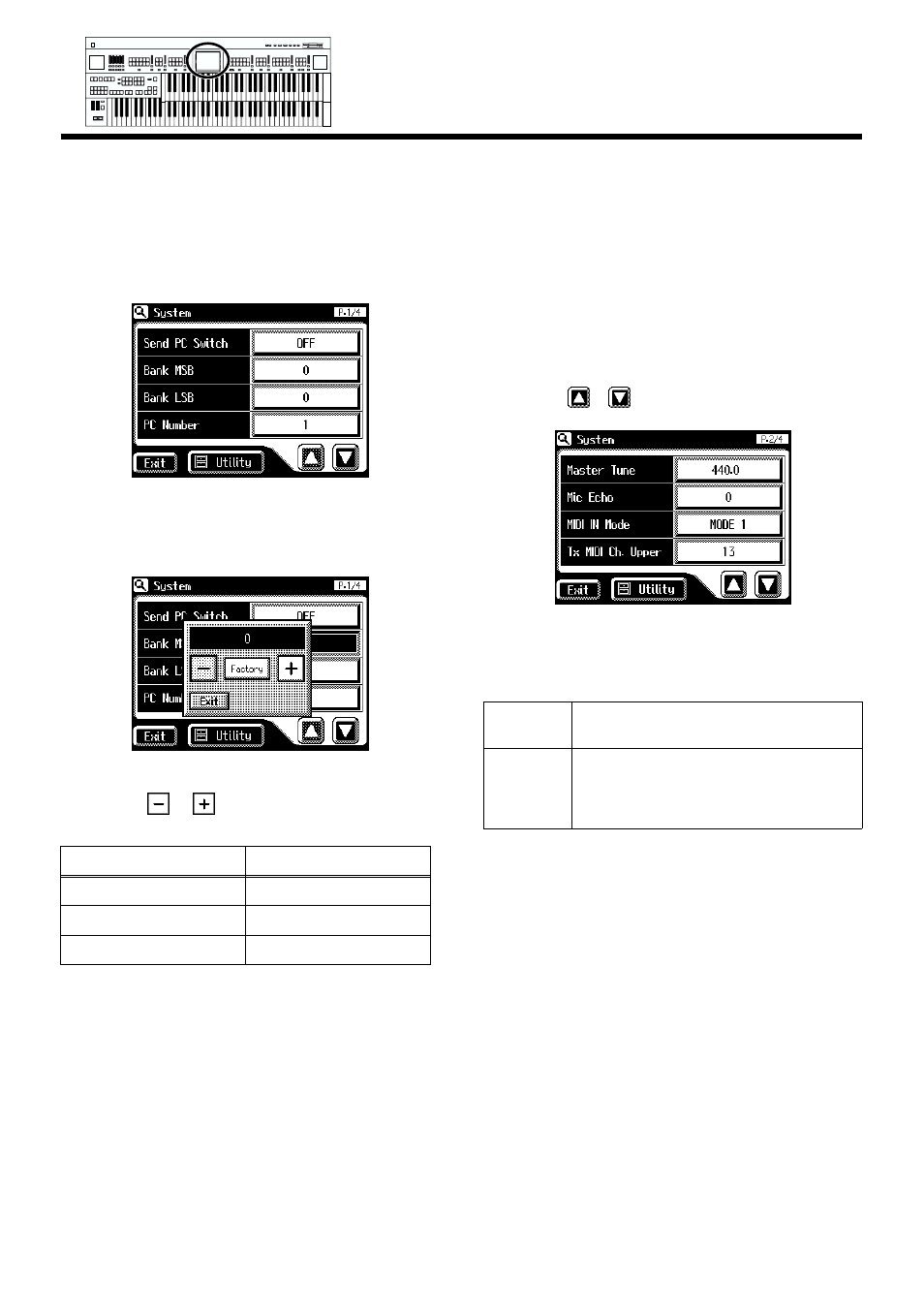Setting the pc number, Midi in mode, Setting the pc number midi in mode | Roland AT90S User Manual | Page 175 / 236