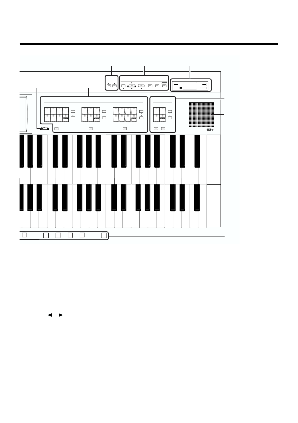 17 panel descriptions, Lower voice [hold] button → p. 56, Master volume] slider → p. 19 | Brilliance] slider → p. 104, Bender/vibrato] lever → p. 104 | Roland AT90S User Manual | Page 19 / 236