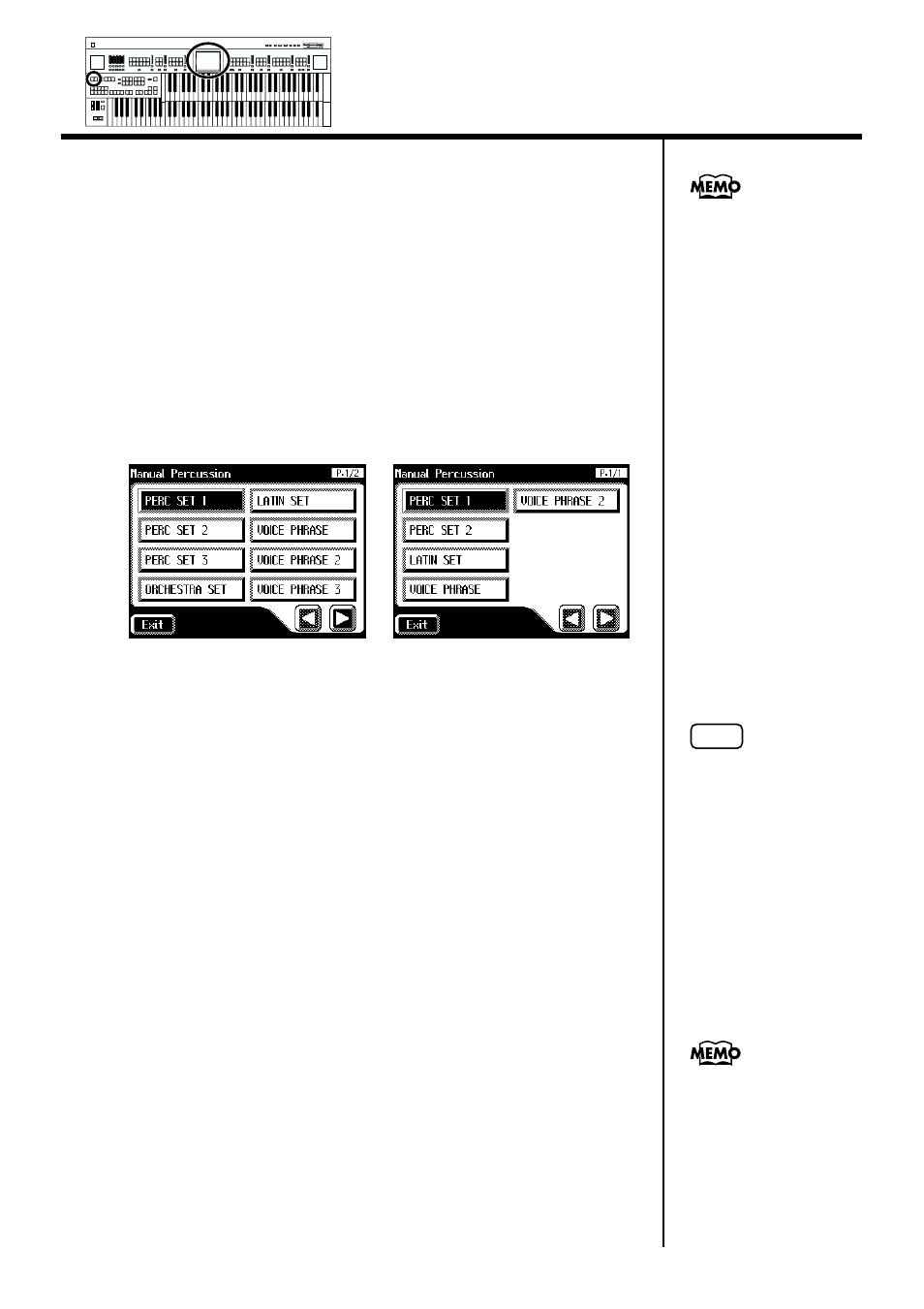 Changing the manual percussion sets | Roland AT90S User Manual | Page 57 / 236