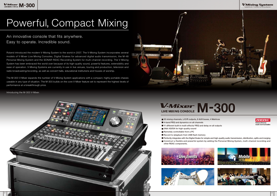 Powerful, compact mixing | Roland V-Mixer M-300 User Manual | Page 2 / 6