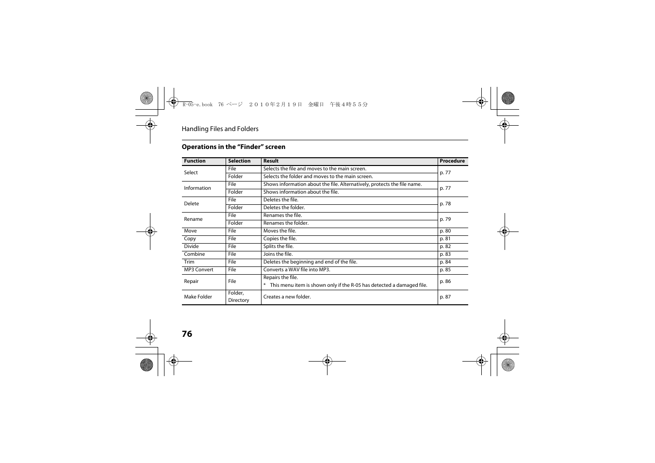 Roland Edirol R-05 User Manual | Page 75 / 113