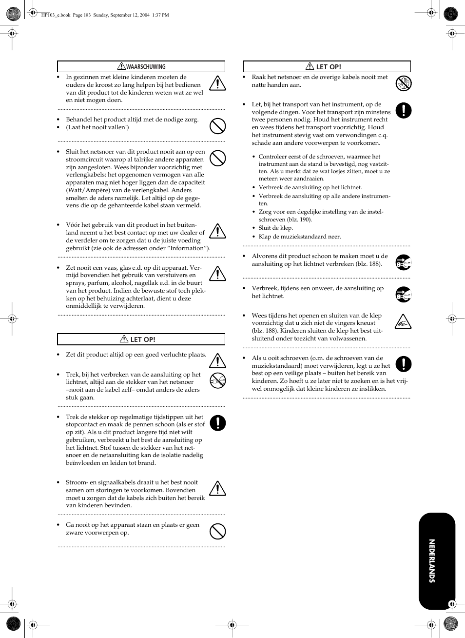 Roland HP103e User Manual | Page 185 / 224