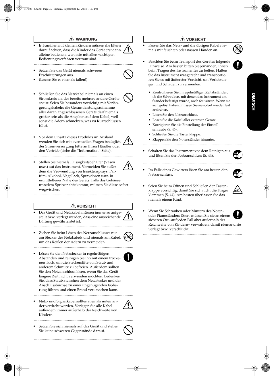 Roland HP103e User Manual | Page 41 / 224