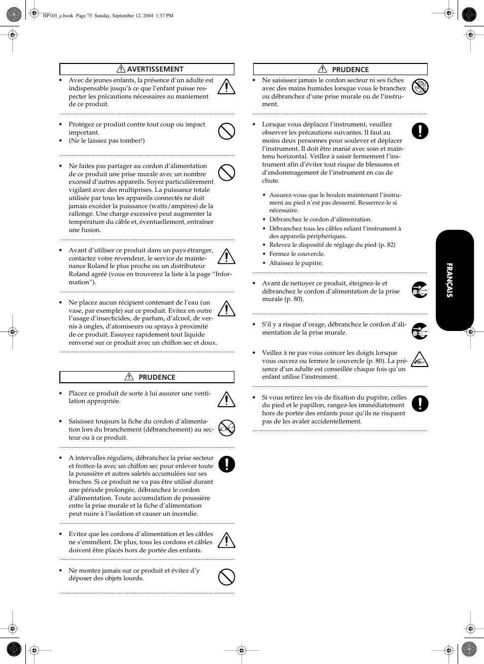 Roland HP103e User Manual | Page 77 / 224