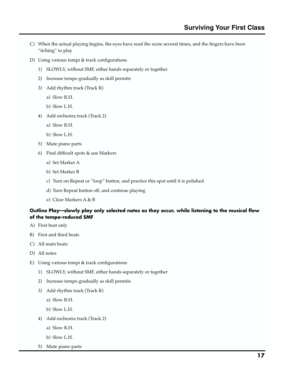 Surviving your first class | Roland MTLC-16 User Manual | Page 18 / 48