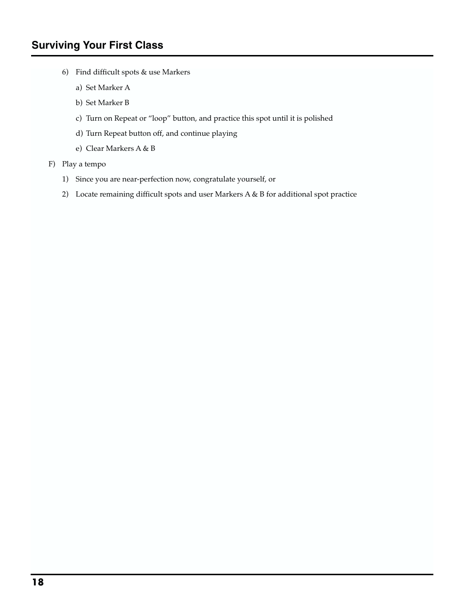 Surviving your first class | Roland MTLC-16 User Manual | Page 19 / 48
