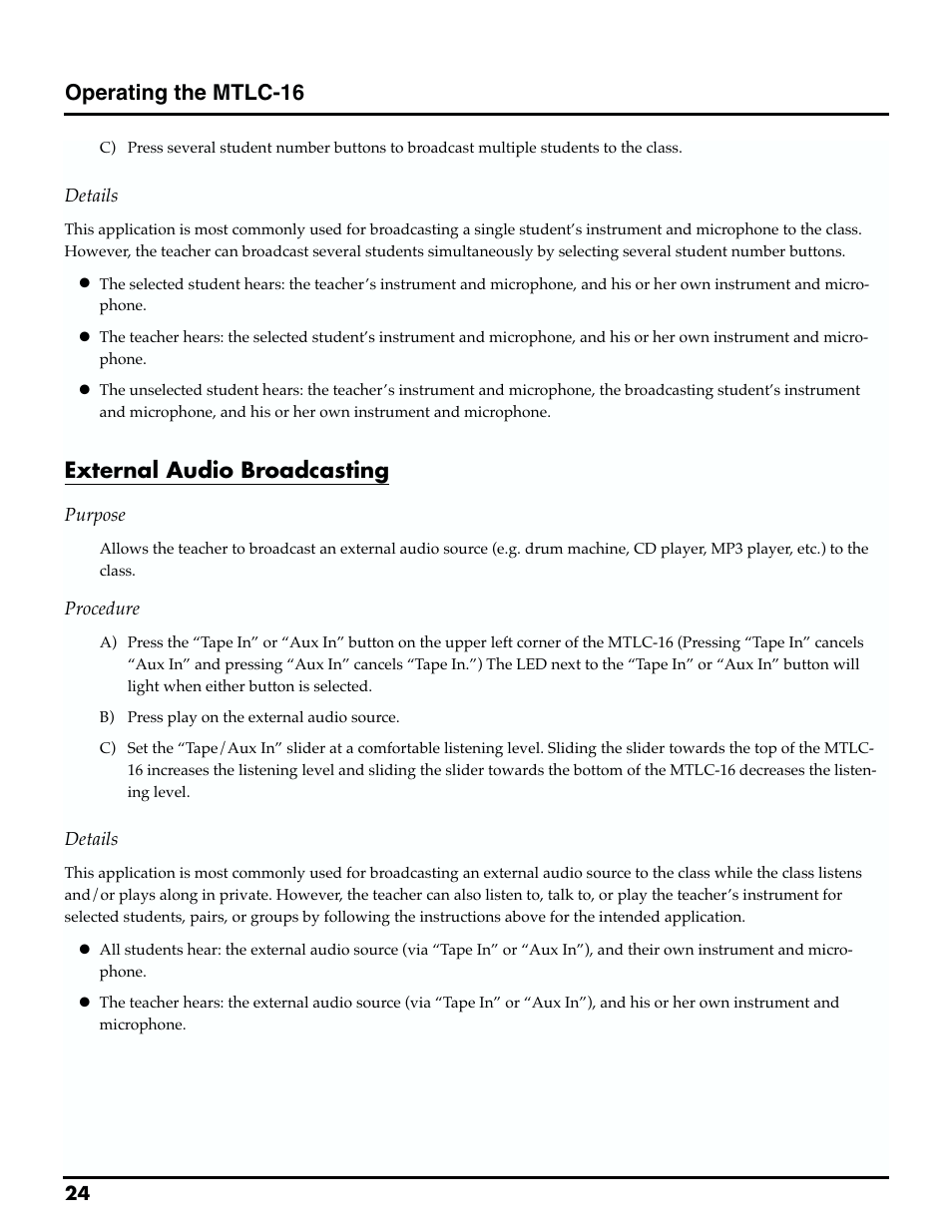 Roland MTLC-16 User Manual | Page 25 / 48