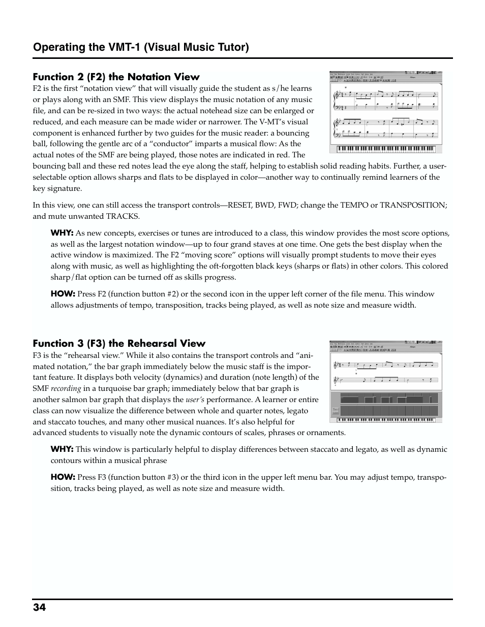 Operating the vmt-1 (visual music tutor) | Roland MTLC-16 User Manual | Page 35 / 48