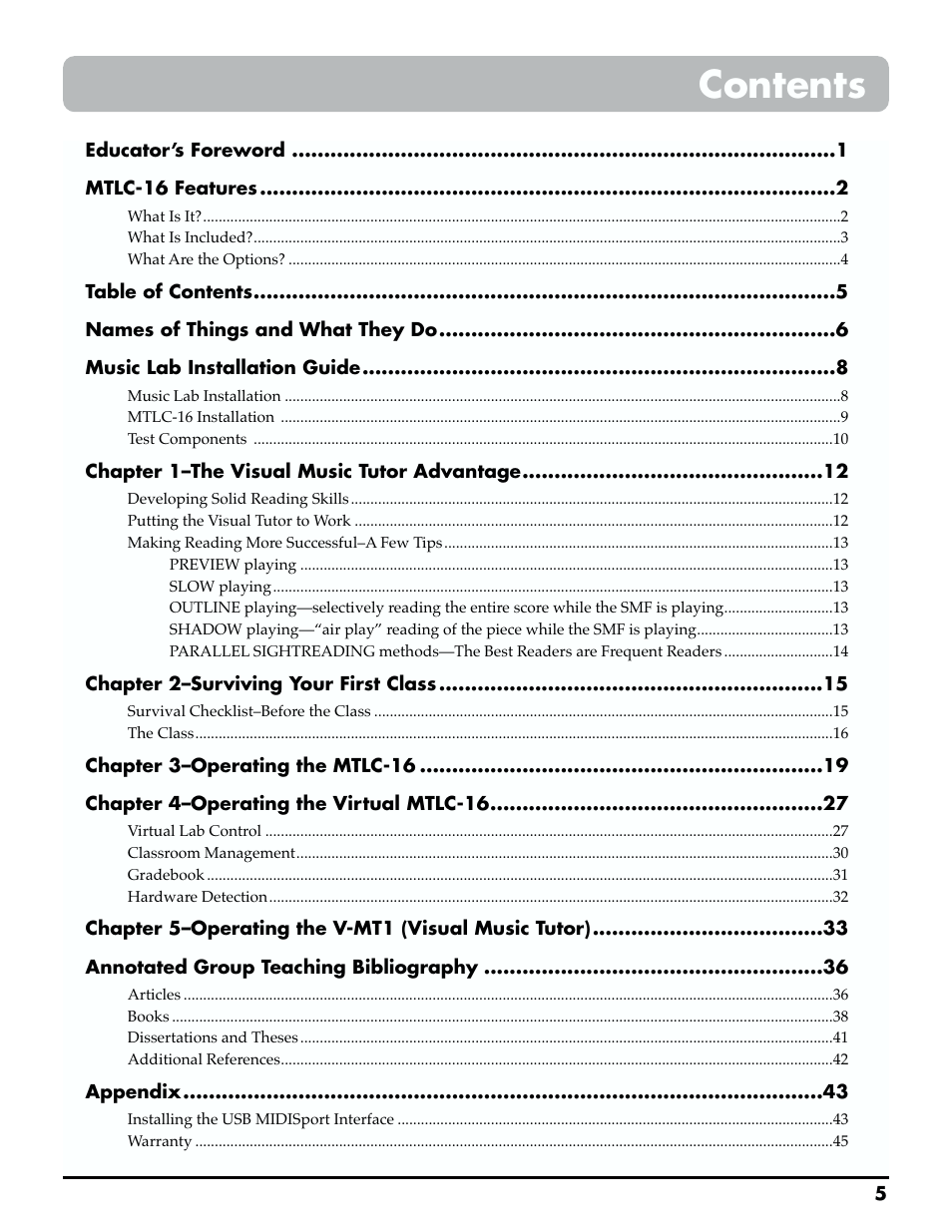 Roland MTLC-16 User Manual | Page 6 / 48