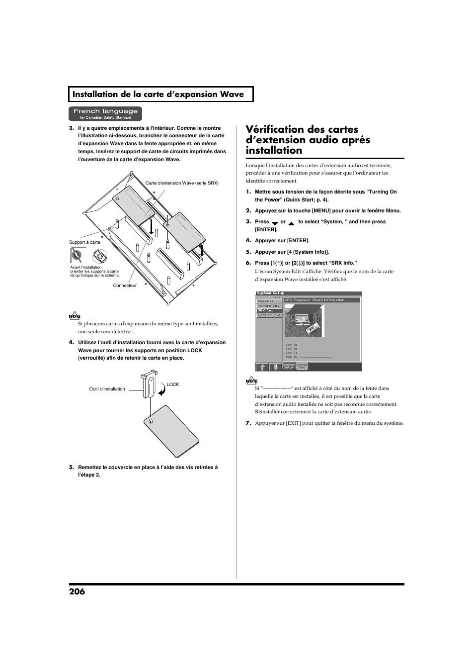 206 installation de la carte d’expansion wave | Roland Fantom-S88 User Manual | Page 206 / 228