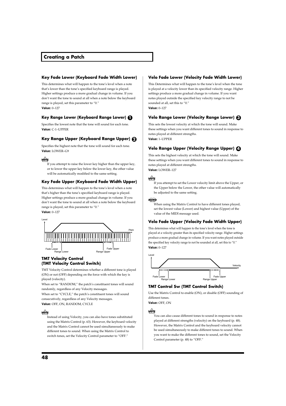 48 creating a patch | Roland Fantom-S88 User Manual | Page 48 / 228