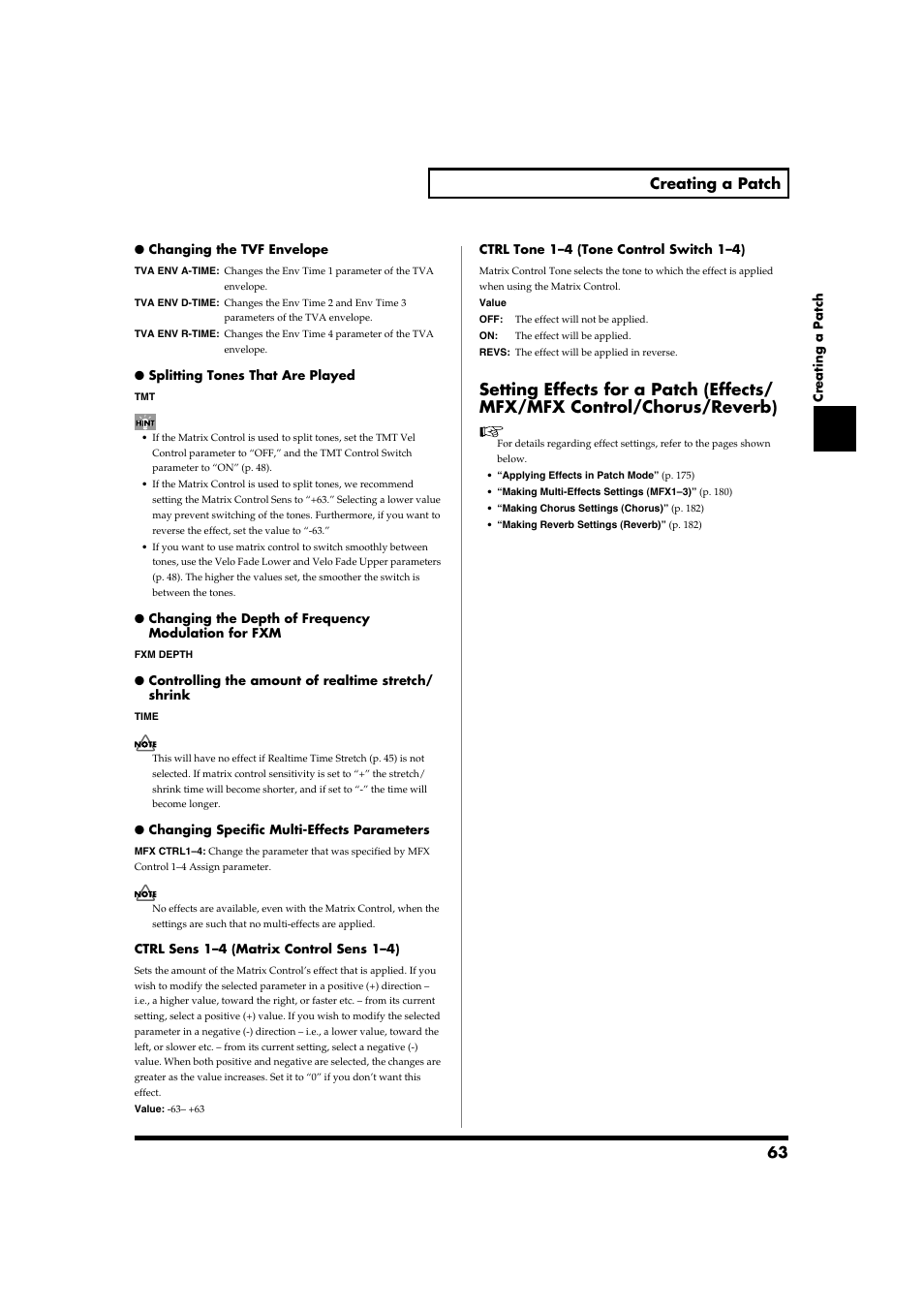 63 creating a patch | Roland Fantom-S88 User Manual | Page 63 / 228