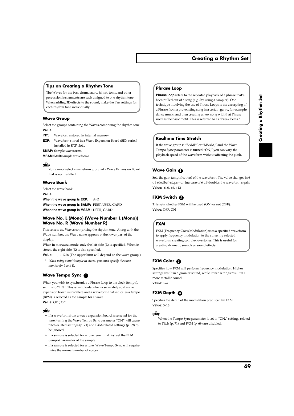 69 creating a rhythm set | Roland Fantom-S88 User Manual | Page 69 / 228